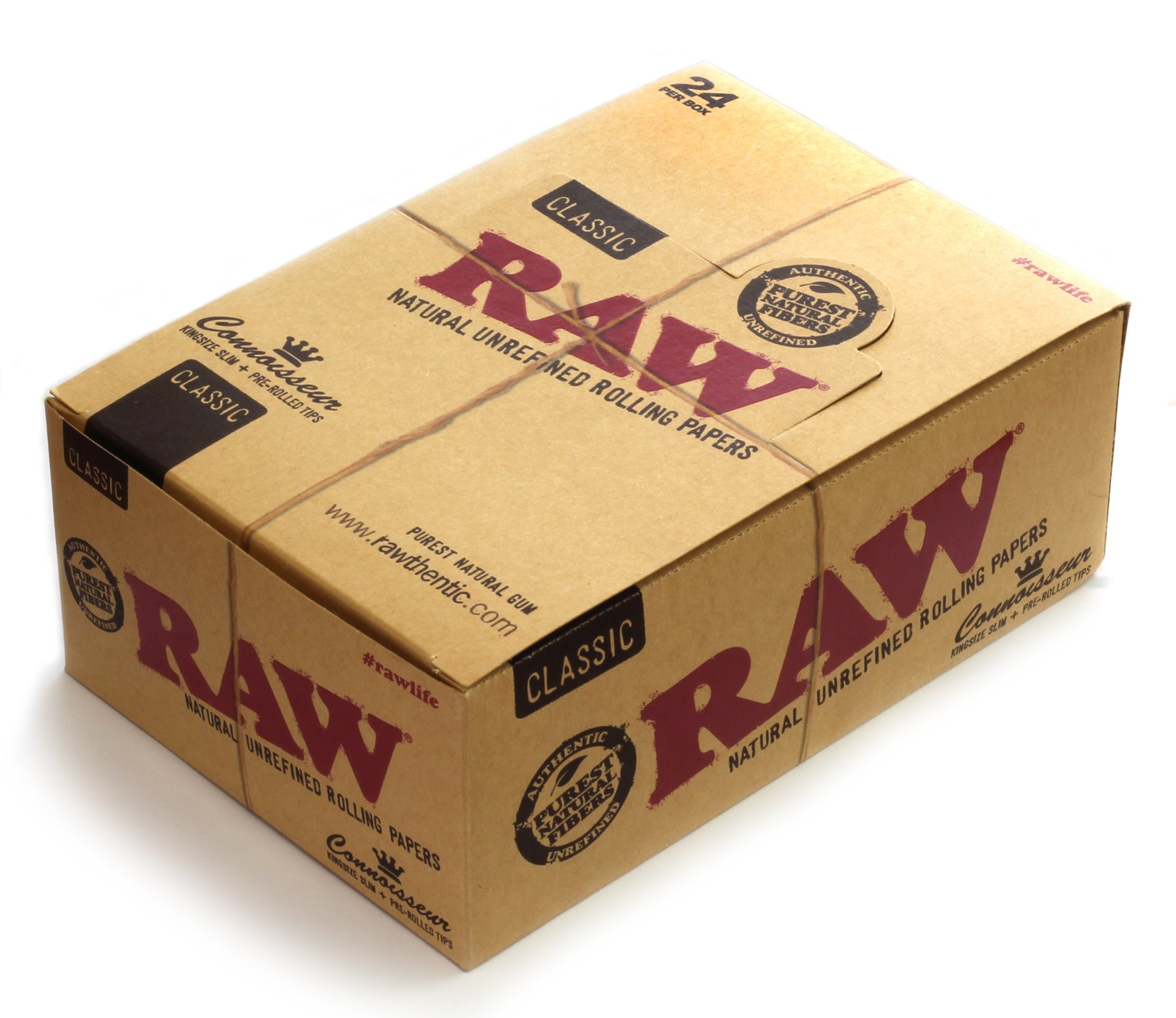 Raw - Slow Burning Rolling Paper / Classic Connisseur King Size Skim + Tips
