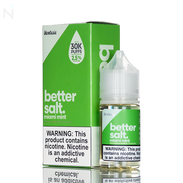 Vapetasia Bettersalt Salt Nic Miami Mint 30ml Nicotine Salt E-Liquid 50/50 VG/PG Smooth Tobacco Pod System Vape 25mg 50mg