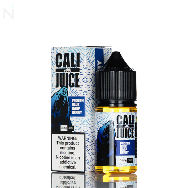Cali Juice Salt Nic- Frozen Blue Raspberry - 30mL candy-sweet blue raspberry menthol ice nicotine salt e-liquid fruit flavored vape juice pod system