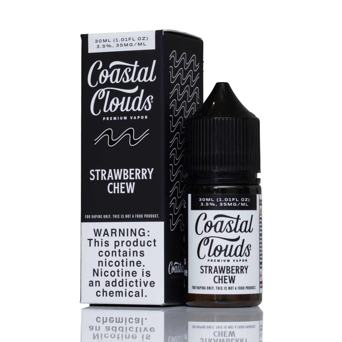 Coastal Clouds Salt Strawberry Chew 30ml nicotine salt e-liquid strawberry candy vape juice pod system 50/50 35mg 50mg USA