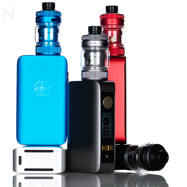 dotMod dotBox V2 220W starter kit dual 18650 zinc alloy gold-plated 510 dotTank Max V2 full TC vape kit USB-C buy online.