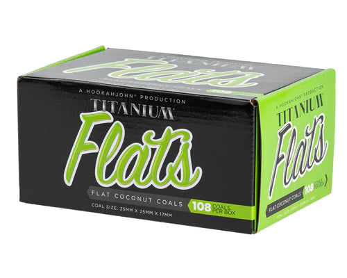 Hookah John - Titanium  Flats - Flat Coconut Coal 108ct