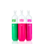 Three bottles of FLUM Float with different colored liquids on a white background and UT Flum Float 3000 Puffs Disposable Vape - 8mL