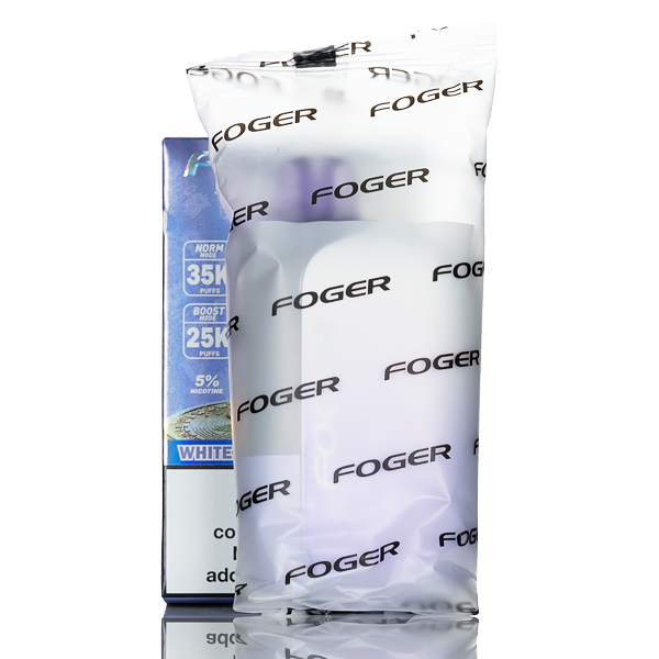 Foger products including a bottle and packaging on a white background