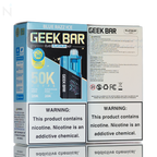 Geek Bar Clio 50k vape kit packaging with nicotine warning labels