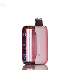 Pink electronic device with digital display on a white background