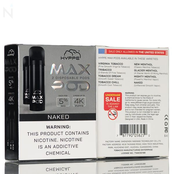 Hyppe Max Pods Pre-filled Disposable Pods 5% 2 Pack