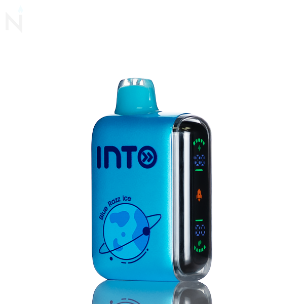 INTO PULSE 20K 20,000 Puffs Disposable Vape dual mesh coil 650 mAH battery 5% nicotine strength 16mL e-liquid capacity pulse mode blue razz ice