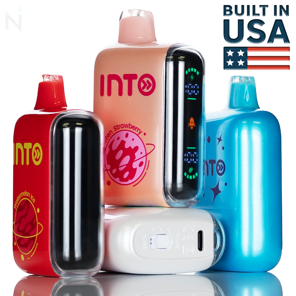 INTO PULSE 20K 20,000 Puffs Disposable Vape dual mesh coil 650 mAH battery 5% nicotine strength 16mL e-liquid capacity pulse mode