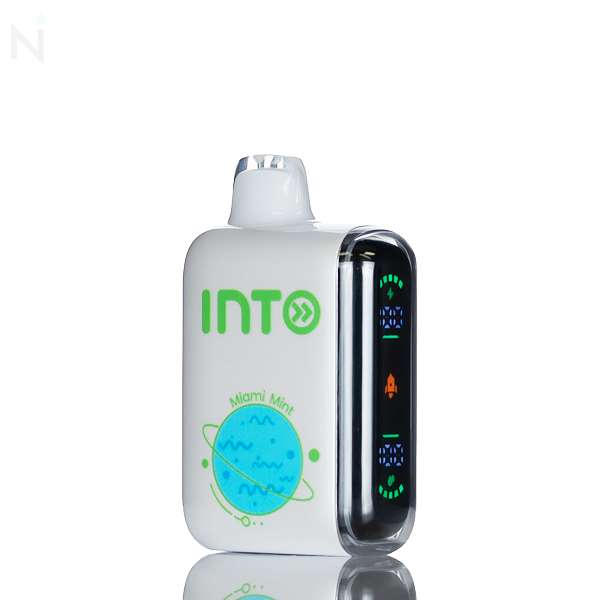 INTO PULSE 20K 20,000 Puffs Disposable Vape dual mesh coil 650 mAH battery 5% nicotine strength 16mL e-liquid capacity pulse mode miami mint