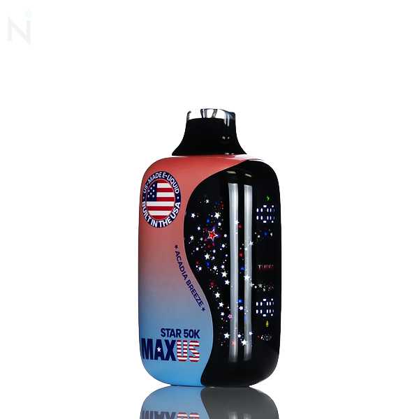 MAXUS Star 50K 50,000 Puffs Disposable Vape 5% nicotine salt rechargeable battery draw activated USA made acadia breeze