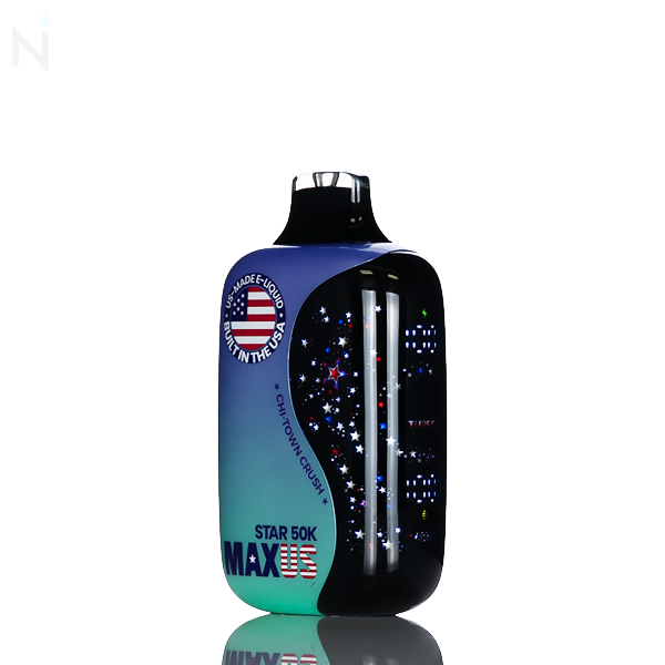 MAXUS Star 50K 50,000 Puffs Disposable Vape 5% nicotine salt rechargeable battery draw activated USA made chi-town crush