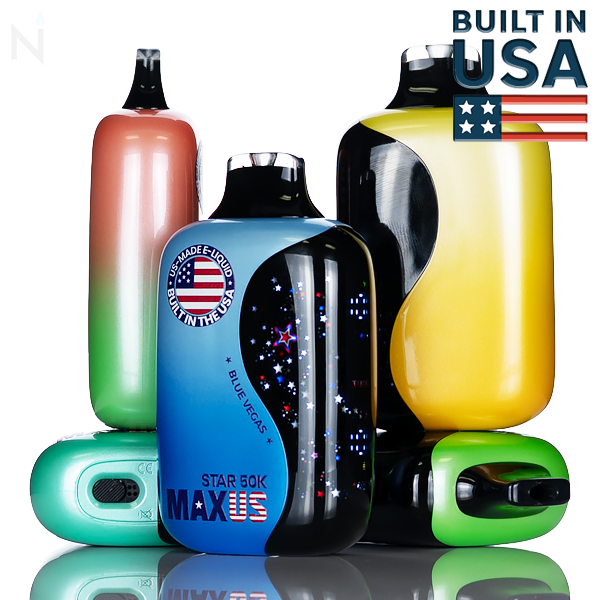 MAXUS Star 50K 50,000 Puffs Disposable Vape 5% nicotine salt rechargeable battery draw activated USA made