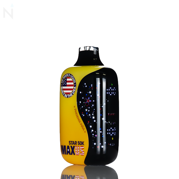 MAXUS Star 50K 50,000 Puffs Disposable Vape 5% nicotine salt rechargeable battery draw activated USA made phoenix pina