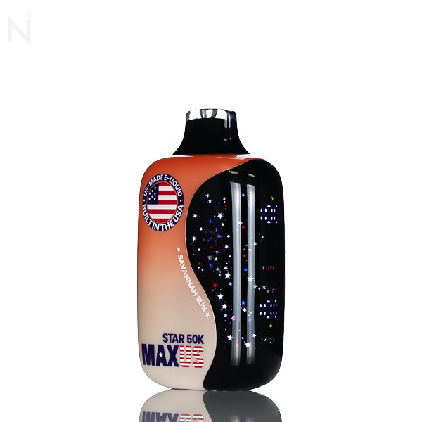 MAXUS Star 50K 50,000 Puffs Disposable Vape 5% nicotine salt rechargeable battery draw activated USA made savannah sun