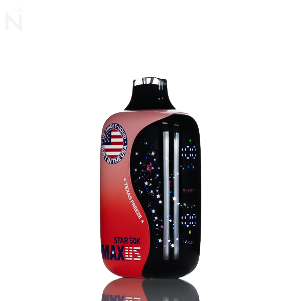 MAXUS Star 50K 50,000 Puffs Disposable Vape 5% nicotine salt rechargeable battery draw activated USA made texas freee