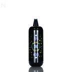 An illuminated nevux pulse x disposable vape is illuminated against a white background with a blue 'X' in an illuminated circle on the screen of the vape.