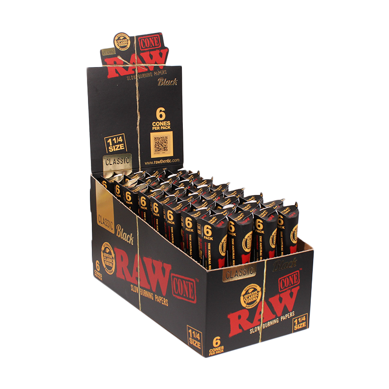 Raw - Cones / Classic Black (6 pack)