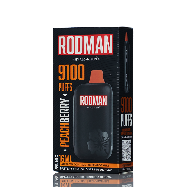 peach Aloha Sun X Rodman 9100 Puffs Disposable Vape
