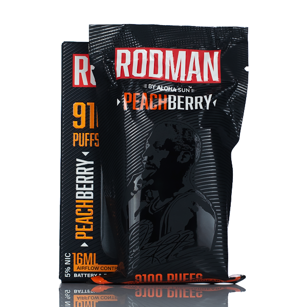 peach berry Aloha Sun X Rodman 9100 Puffs Disposable Vape