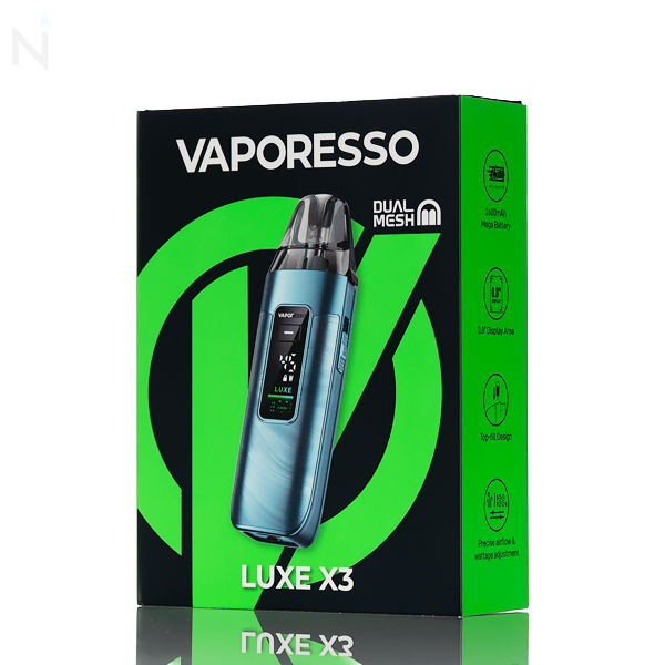 Vaporesso LUXE X3 45W pod mod kit 2600mAh 5mL MTL DTL dual mesh coil USB-C fast charge 5-45W digital display pod system
