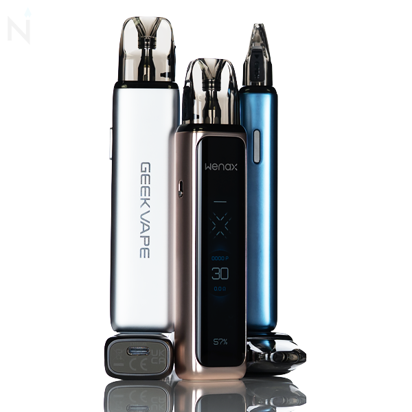 GeekVape WENAX Q Ultra 30W pod system 1300mAh 3mL 2.51" touch screen adjustable airflow USB-C magnetic pod draw-activated