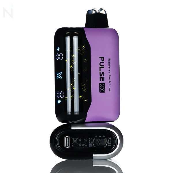 XRIL Pulse X 40K 40,000 Puffs Disposable Vape 5% nicotine salt rechargeable draw activated extended use raspberry peach lime