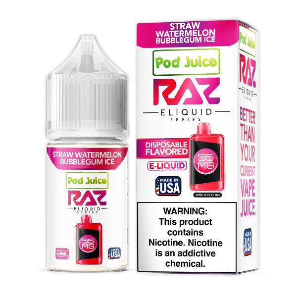 Pod Juice Salt Strawberry Watermelon Bubble Gum Ice 30mL