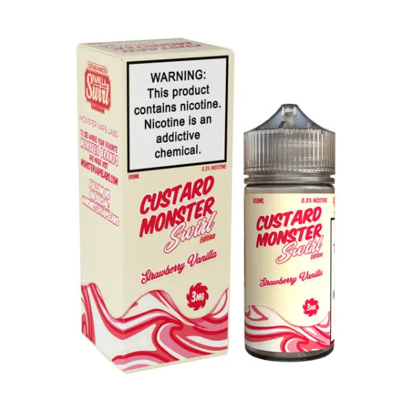 Custard Monster Swirl Strawberry Vanilla 100mL